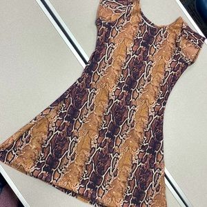 Animal print babydoll style dress